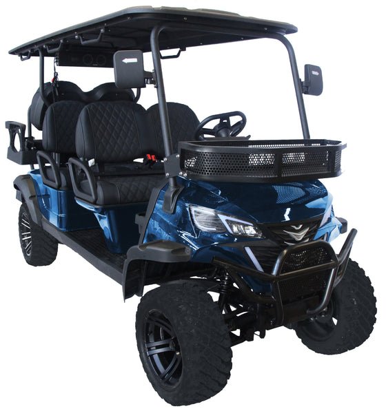 TrailMaster TBM X6 6-seater Electric Golf Cart, 5kW Lithium Battery - Blue