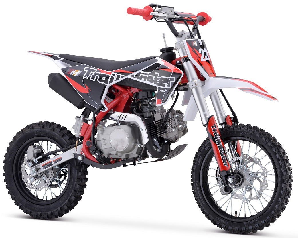 TrailMaster TM23 125cc Dirt Bike, 4-Speed Auto, Electric Start (14/12), Ages 12 and up - Red