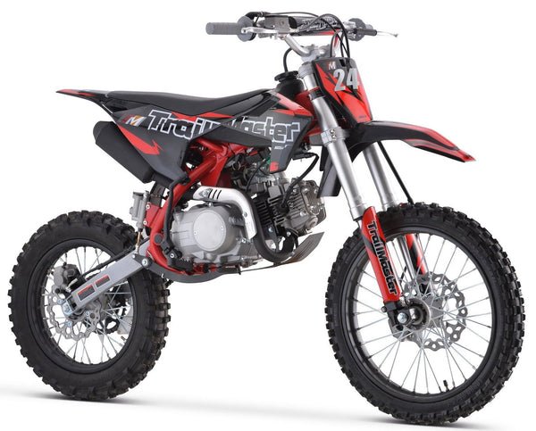TrailMaster TM24 125cc Dirt Bike 4-Speed Semi Auto (17/14), Ages 12 and up - Red