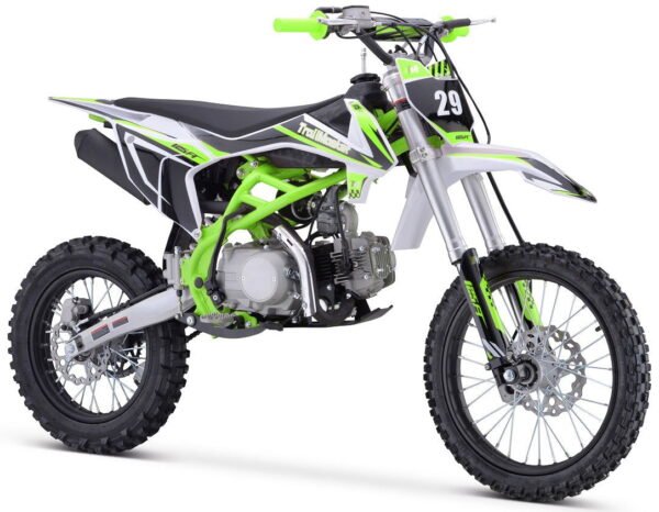 TrailMaster TM29 125cc Dirt Bike, Large Frame, 4-Speed Manual, with Electric Start (17/14), Ages 12 and up - Green
