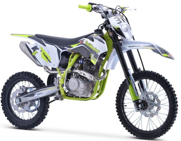 TrailMaster TM31 250cc Dirt Bike 5-Speed Manual Dual Disc Brakes, Electric Start with Kick backup (19/16) - Green