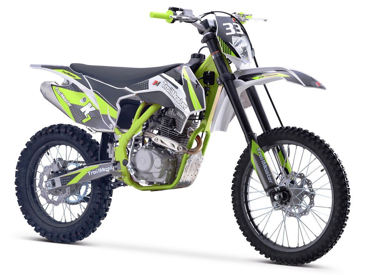 TrailMaster TM33 250 Dirt Bike, 5-Speed Manual, Dual Disc Brakes (21/18) - Red