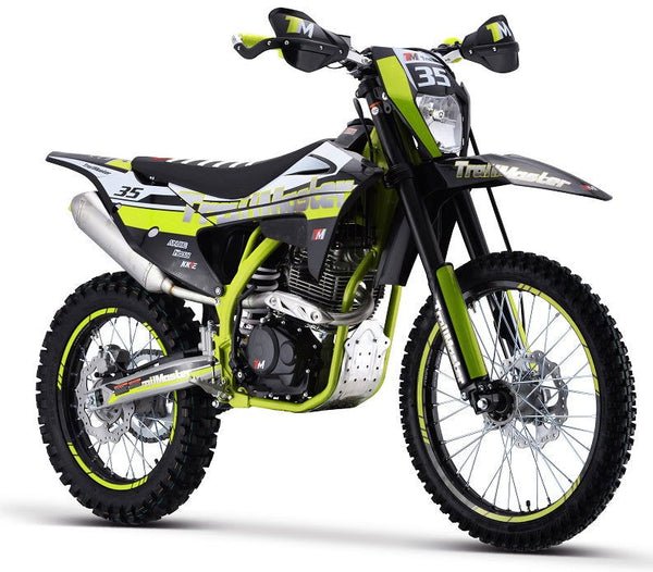 TrailMaster TM35 250cc Dirt Bike, 5-Speed Manual, Dual Disc Brakes, (21/18) Wheels - Green