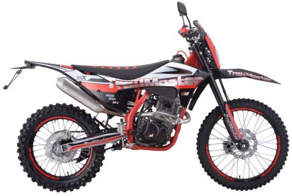 TrailMaster TM35X 250cc Dual Sport Dirt Bike, 5-Speed Manual, Dual Disc Brakes, (21/18) Wheels - Red