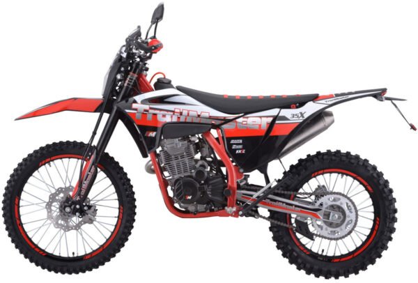 TrailMaster TM35X 250cc Dual Sport Dirt Bike, 5-Speed Manual, Dual Disc Brakes, (21/18) Wheels - Red