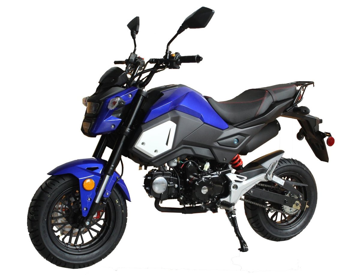 Vader 125cc Motorcycle, 4-Speed Manual, Hydraulic Disc Brakes, 12-inch Wheels - Blue