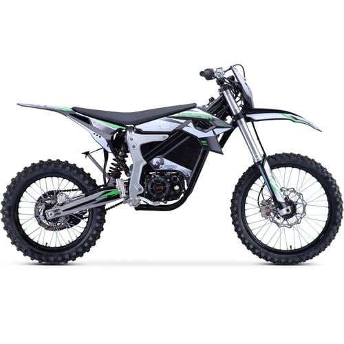 Venom Electric Dirt Bike, 4-Speed Manual, 72v 12000w, 21/18 inch Wheels - White