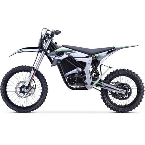 Venom Electric Dirt Bike, 4-Speed Manual, 72v 12000w, 21/18 inch Wheels - White