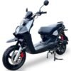 Vision 50cc Street Scooter, Automatic Shifting, Front Disc/Rear Drum Brakes, 12 inch Aluminum Wheels - Black