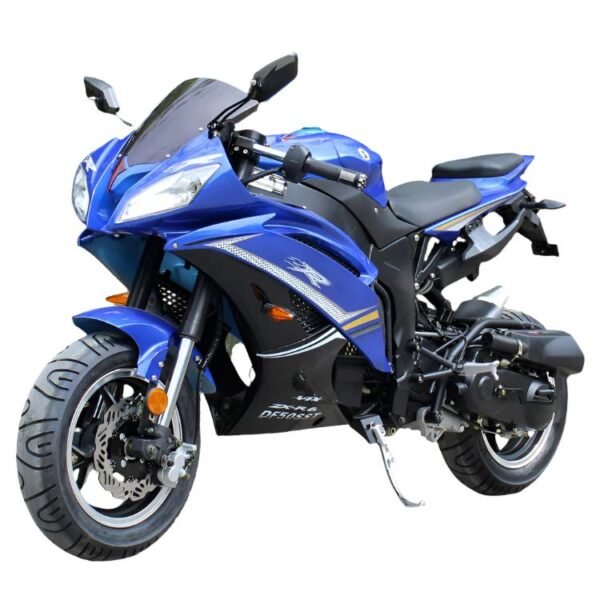 Wasp 50cc Sport Motorcycle, Automatic Shifting, Front Disc Brake, 13-inch Alloy Wheels - Black