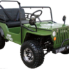Willys Style Jeep Go Kart, 125cc Gas Engine, 3-speed with Reverse, Ages 12 and up - Army Green