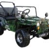 Willys Style Jeep Go Kart, 125cc Gas Engine, 3-speed with Reverse, Ages 12 and up - Army Green