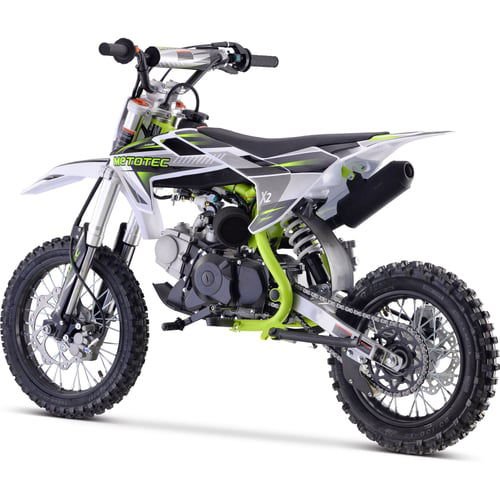 X2 Kids Gas Dirt Bike, Electric Start 110cc 4-Stroke, Semi Automatic, 14/12 inch Wheels, Ages 12 and up - Green