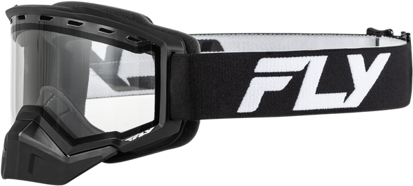 Yth Focus Snow Goggle Blk/Wht W/ Clear Lens