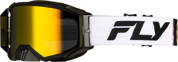 Zone Pro Goggle White/Blk/Gold W/ Gold Mirror/Smoke Lens